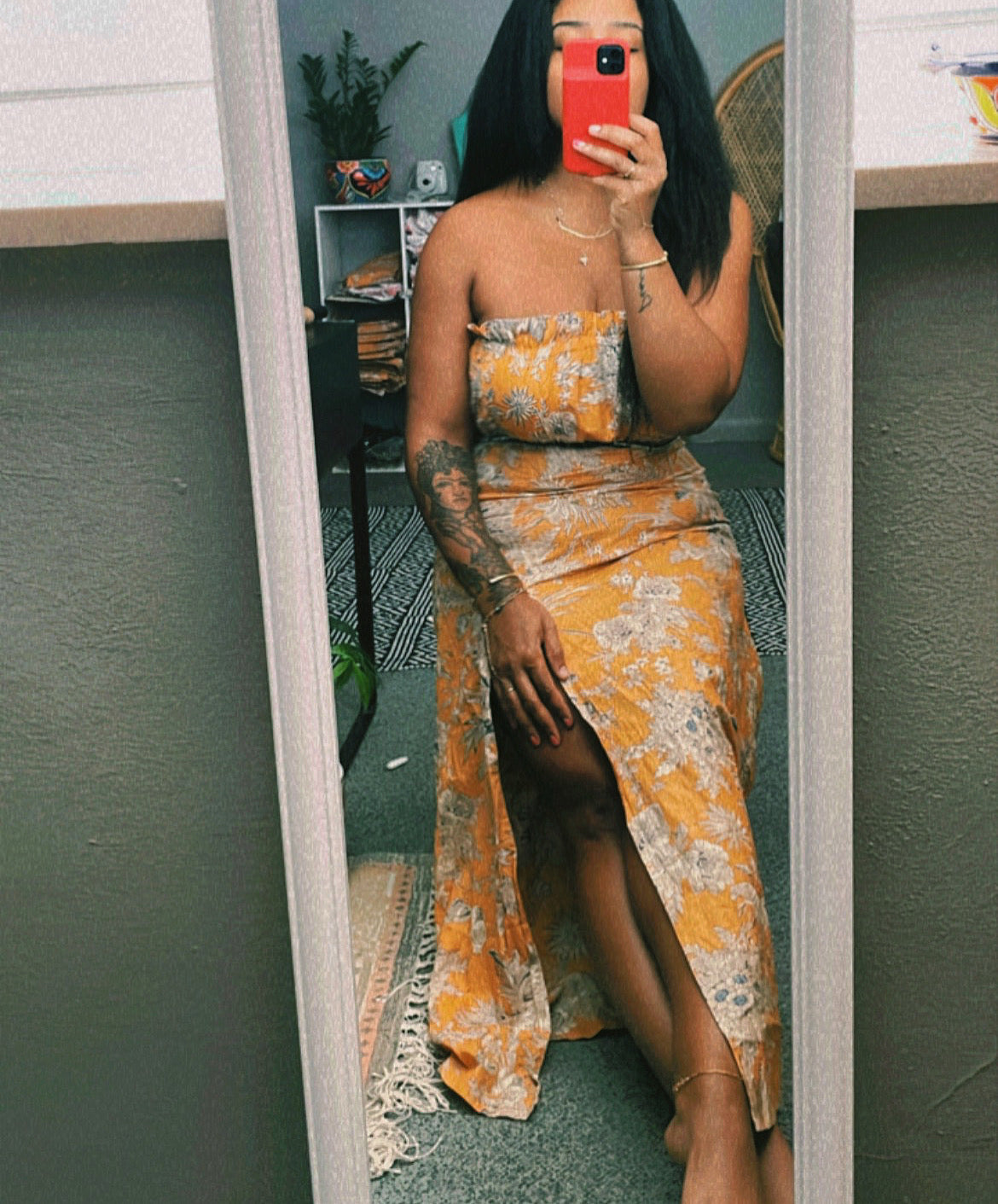 Yellow Floral Tube Top