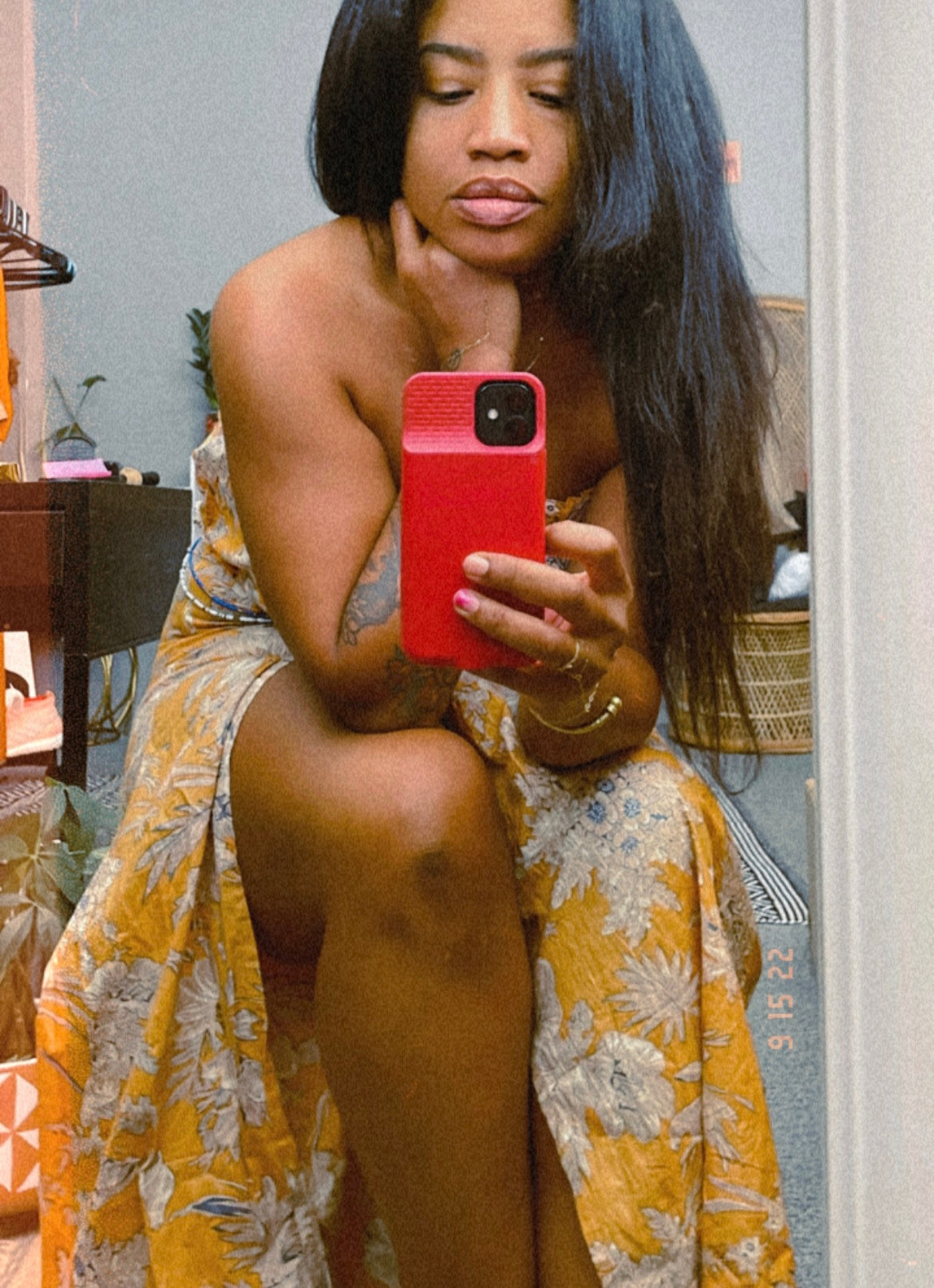 Yellow Floral Tube Top
