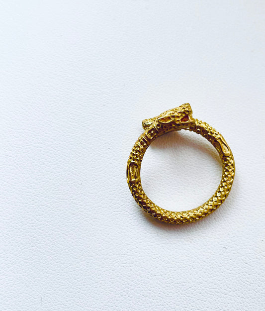 Brass Double-Headed Jaguar Ring