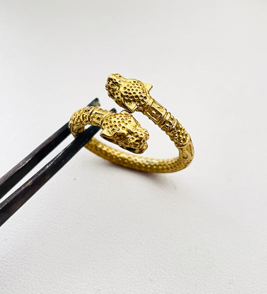 Brass Double-Headed Jaguar Ring