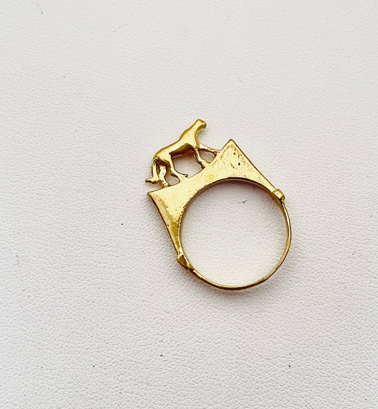 Brass Prowling Signet Ring