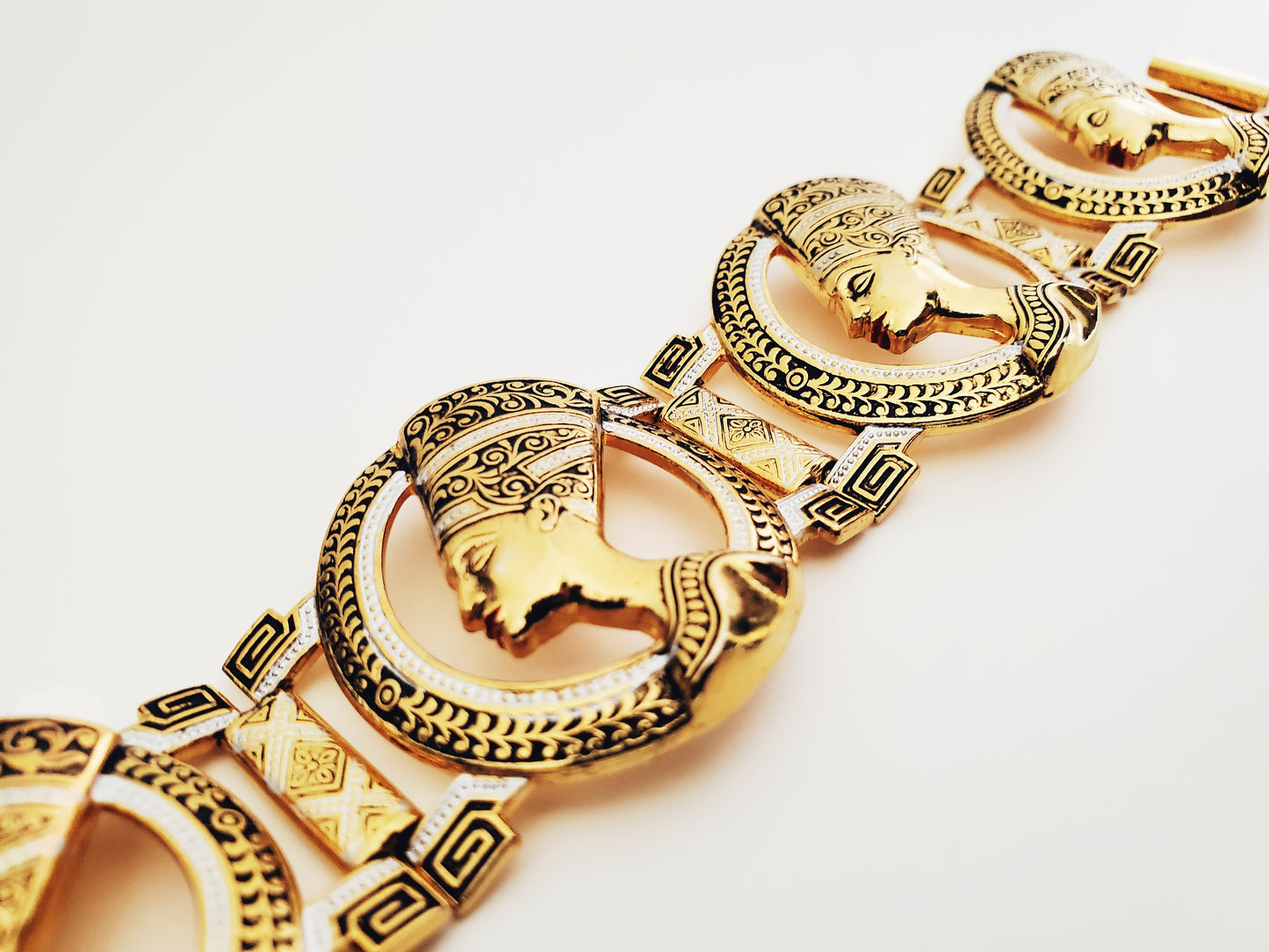 Vintage Nefertiti Medallion Bracelet